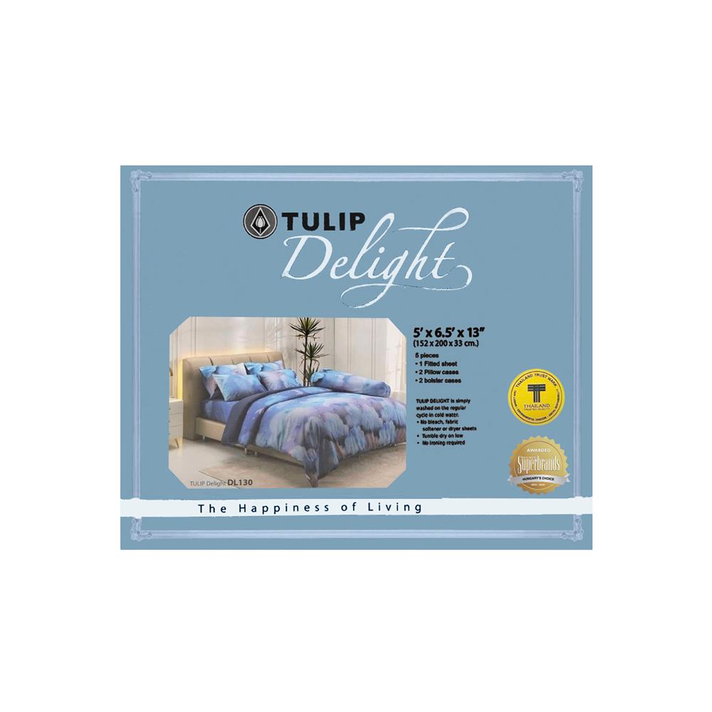 ชุดผ้าปูที่นอน 5 ฟุต (ชุด 5 ชิ้น) TULIP DELIGHT 60013-DL130