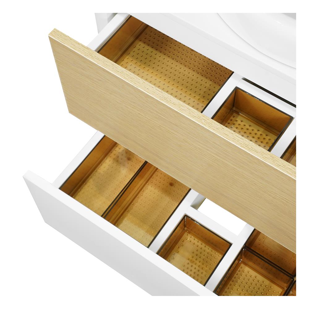 อ่างเคาน์เตอร์ MOYA PLUS VC-2520 สีขาว-โอ๊ค