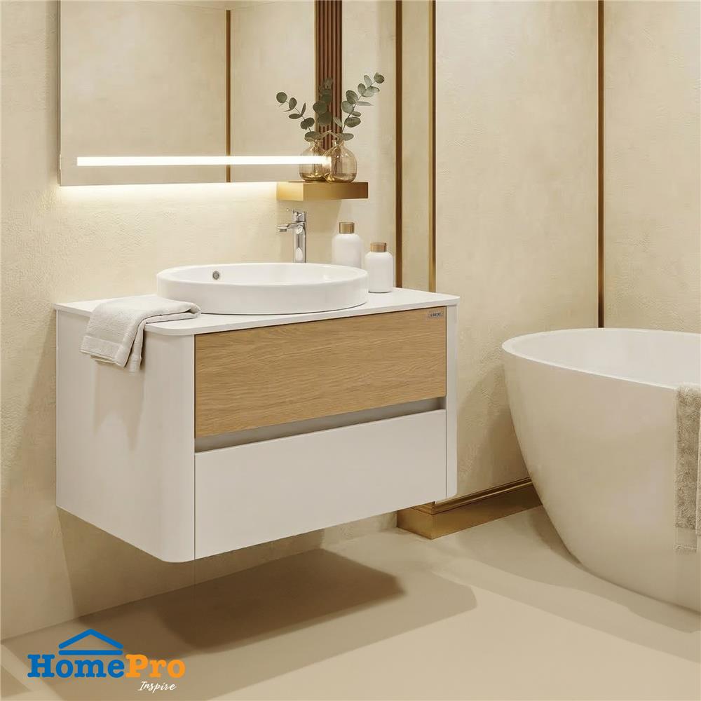 อ่างเคาน์เตอร์ MOYA VC-2520 สีขาว-โอ๊ค