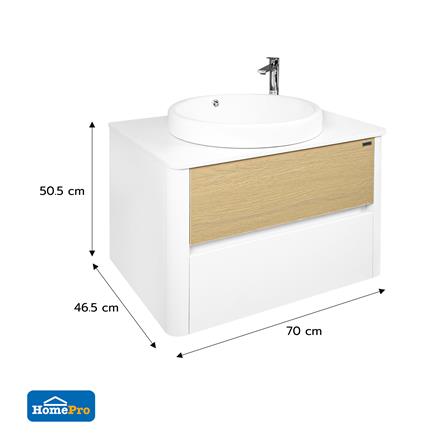 อ่างเคาน์เตอร์ MOYA PLUS VC-2520 สีขาว-โอ๊ค_7