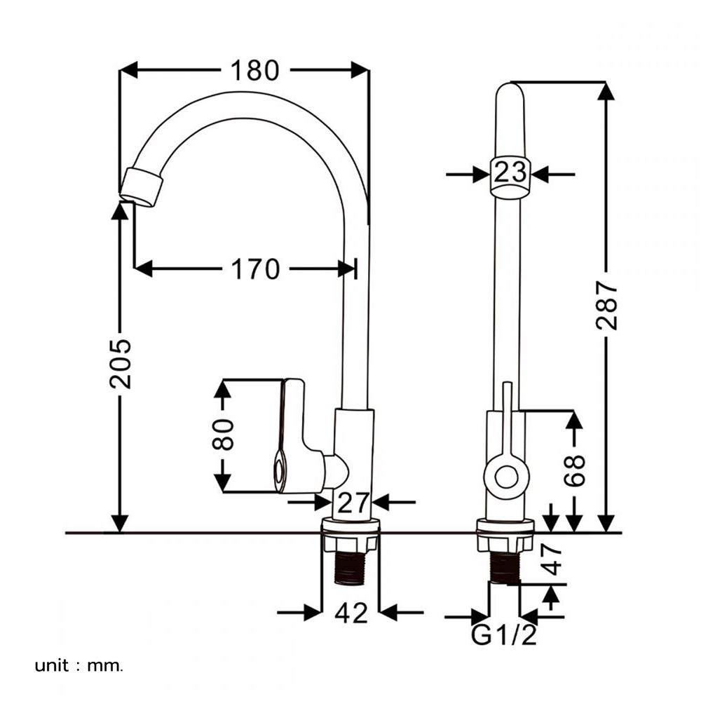 ก๊อกซิงค์เดี่ยวเคาน์เตอร์ BEN BN A11021-A5286