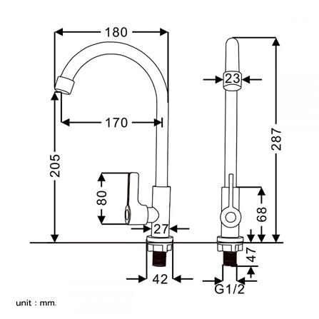 ก๊อกซิงค์เดี่ยวเคาน์เตอร์ BEN BN A11021-A5286_3