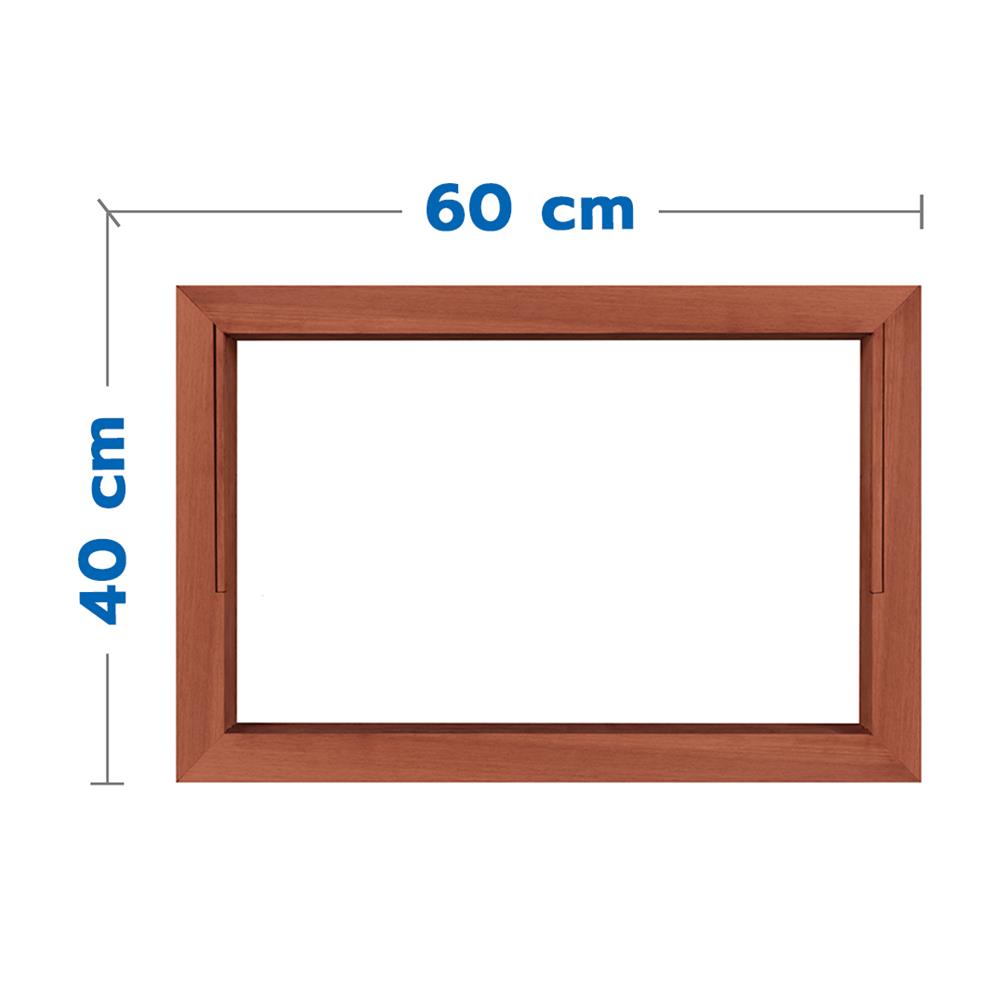 วงกบหน้าต่างไม้เบญจพรรณบานกระจกซ้อน VK 60x40 ซม. สีธรรมชาติ