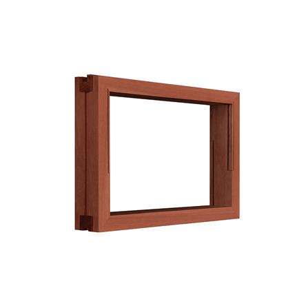 วงกบหน้าต่างไม้เบญจพรรณบานกระจกซ้อน VK 60x40 ซม. สีธรรมชาติ_1