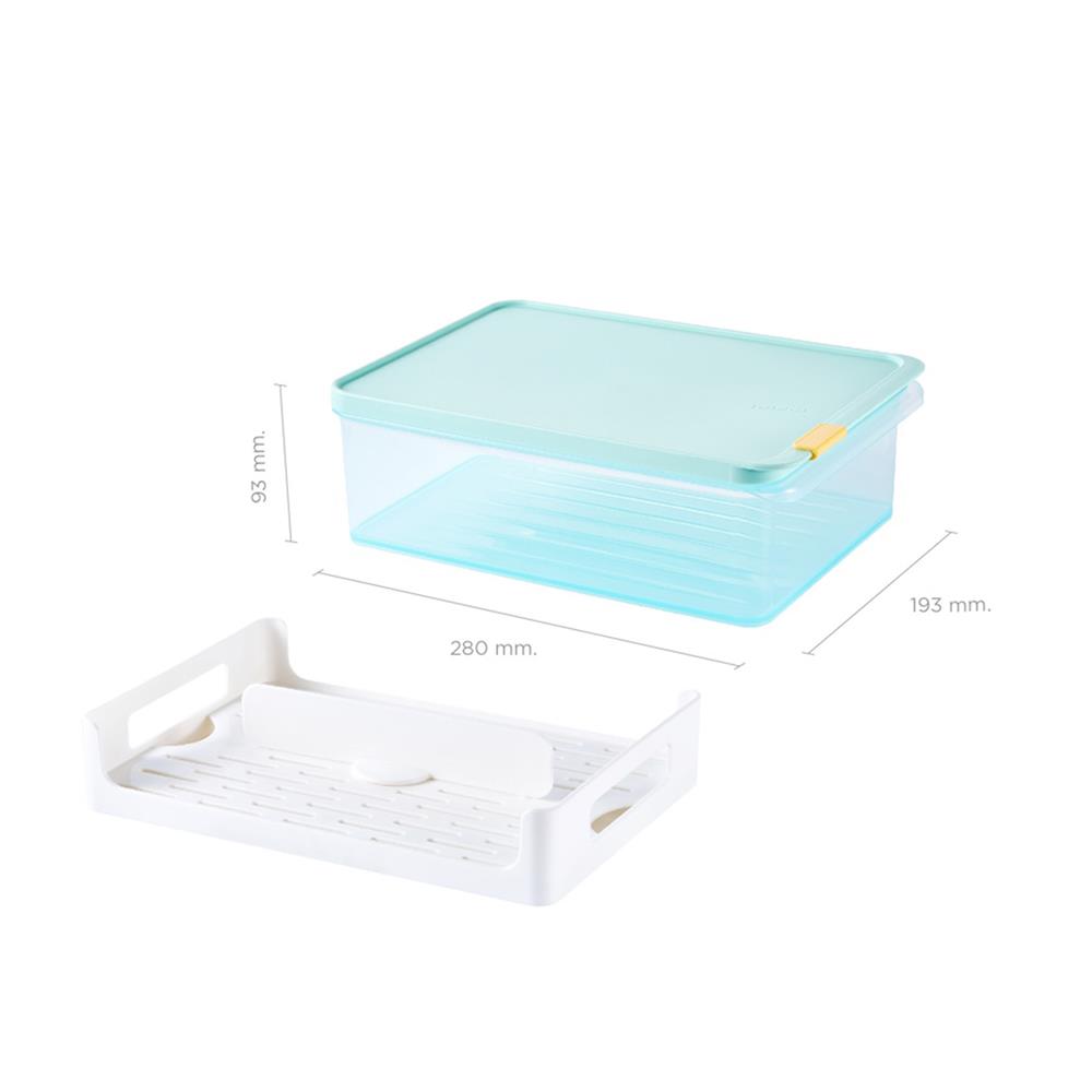 กล่องอาหารพร้อมถาด 3.5 ลิตร LOCKNLOCK FREEZER FIT สีฟ้า