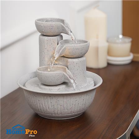 น้ำพุน้ำล้นตั้งโต๊ะ SPRING MINI RUWA สีขาว_4