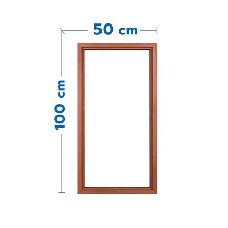 วงกบหน้าต่างไม้เบญจพรรณ 1 ช่อง VK 50x100 ซม. สีธรรมชาติ