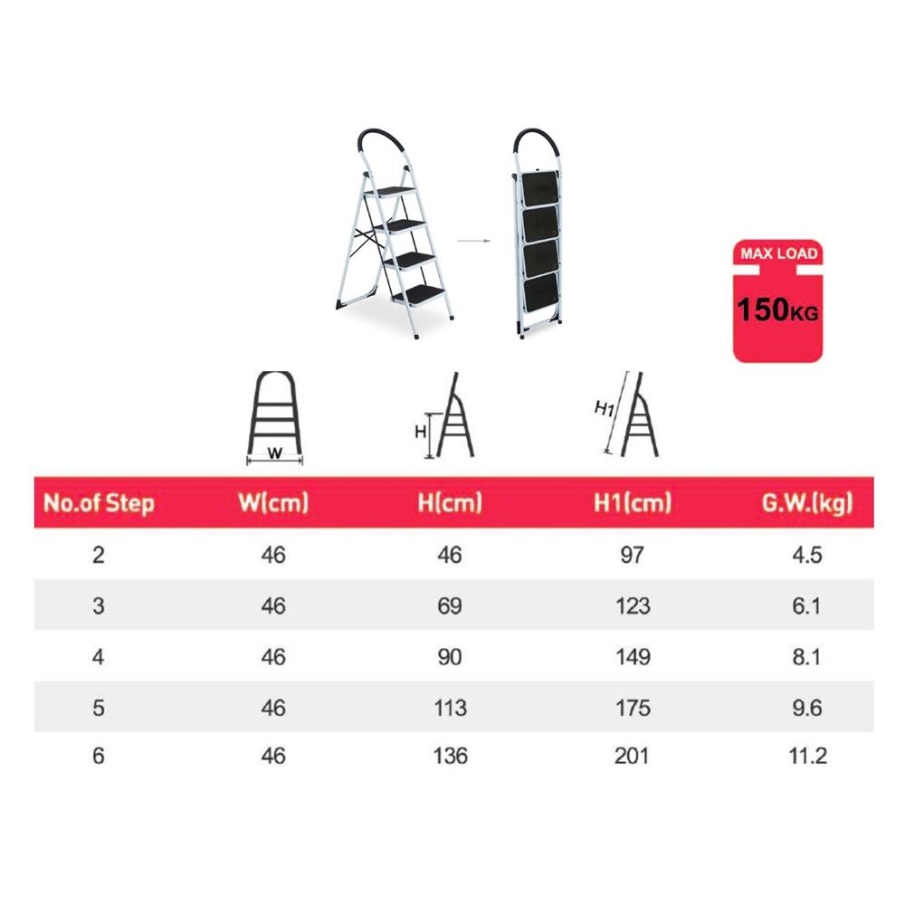 บันได STEP 5 ขั้น BARCO สีขาว-ดำ