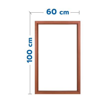 วงกบหน้าต่างไม้เบญจพรรณ 1 ช่อง VK 60x100 ซม. สีธรรมชาติ_0