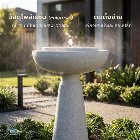 น้ำพุน้ำล้นตั้งพื้น SPRING RUWA สีขาว_7