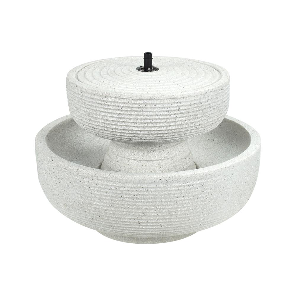 น้ำพุน้ำล้นตั้งโต๊ะ 2 ชั้น SPRING RUWA สีขาว