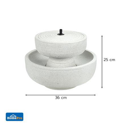 น้ำพุน้ำล้นตั้งโต๊ะ 2 ชั้น SPRING RUWA สีขาว_7