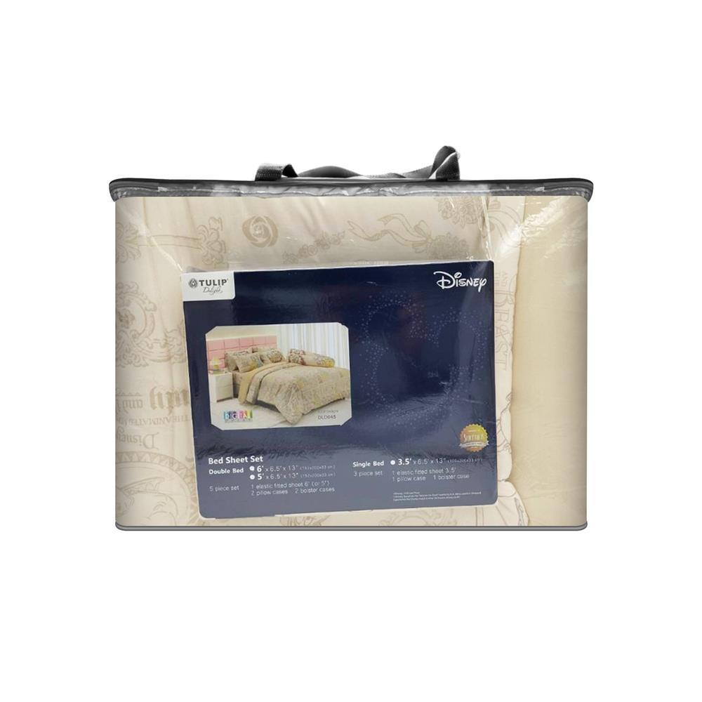 ชุดผ้าปูที่นอน 6 ฟุต (ชุด 6 ชิ้น) TULIP BEAUTY AND THE BEAST 60255-DLD045
