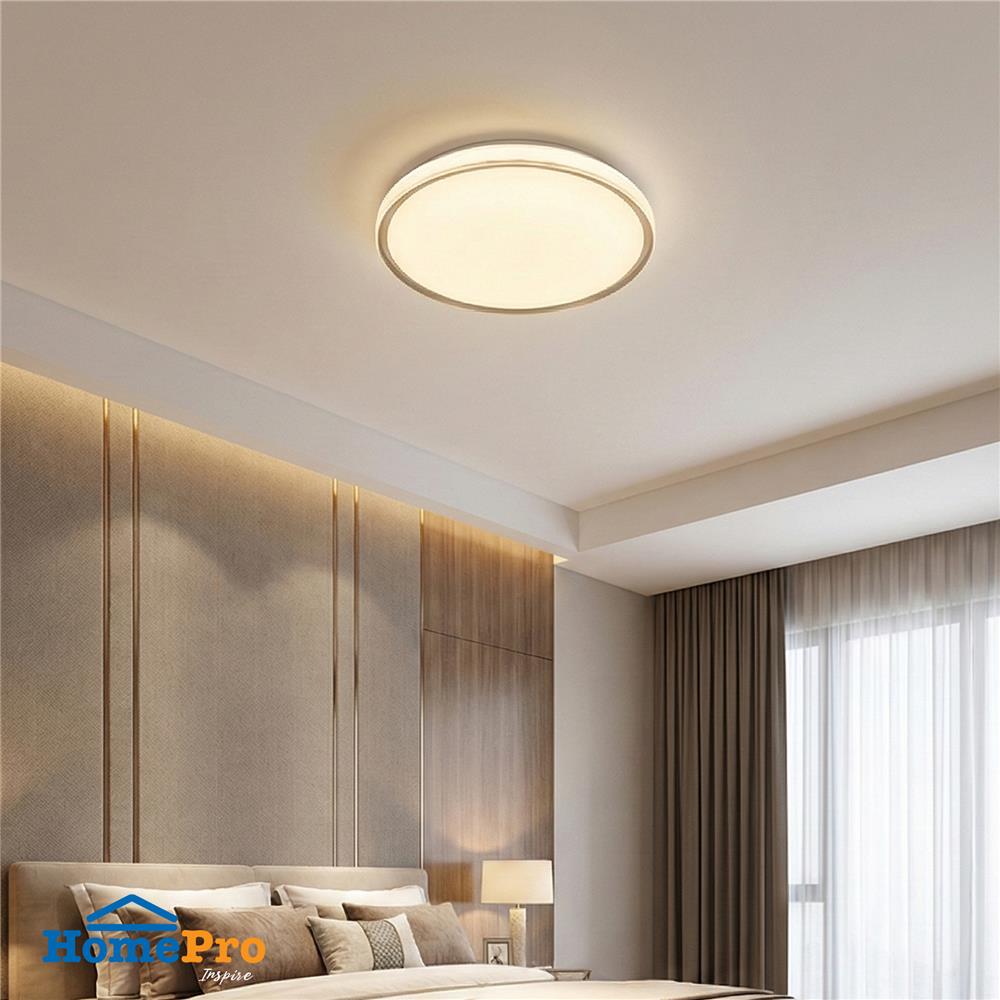 ไฟเพดาน LED CARINI R1323GY-L1 50 วัตต์ 19 นิ้ว DAYLIGHT/COOL WHITE/WARM WHITE สีขาว/เทา