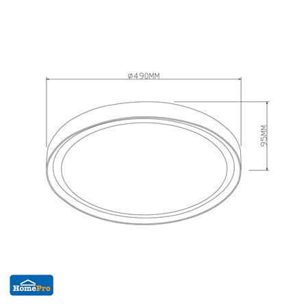 ไฟเพดาน LED CARINI R1348-L1 19 นิ้ว 50 วัตต์ DAYLIGHT/COOL WHITE/WARM WHITE_2