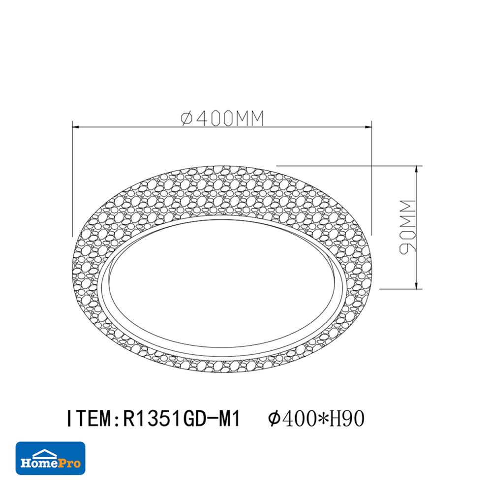 ไฟเพดาน LED CARINI R1351GD-M1 NL 16 นิ้ว 30 วัตต์ DAYLIGHT/COOL WHITE/WARM WHITE สีขาว/ทอง