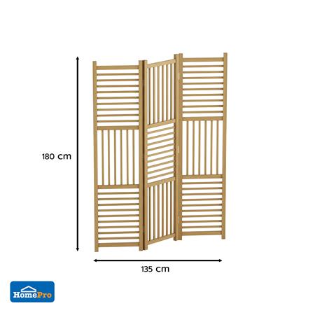 ฉากกั้น 3 บานพับ FURDINI MOKU สีไม้ธรรมชาติ_2