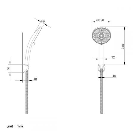 ฝักบัวสายอ่อน 3 ระดับ BEN BN D322-66BLK สีดำ_1