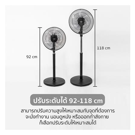 พัดลมตั้งพื้น 12 นิ้ว AIKO AK-4031RC-BK สีดำ_4