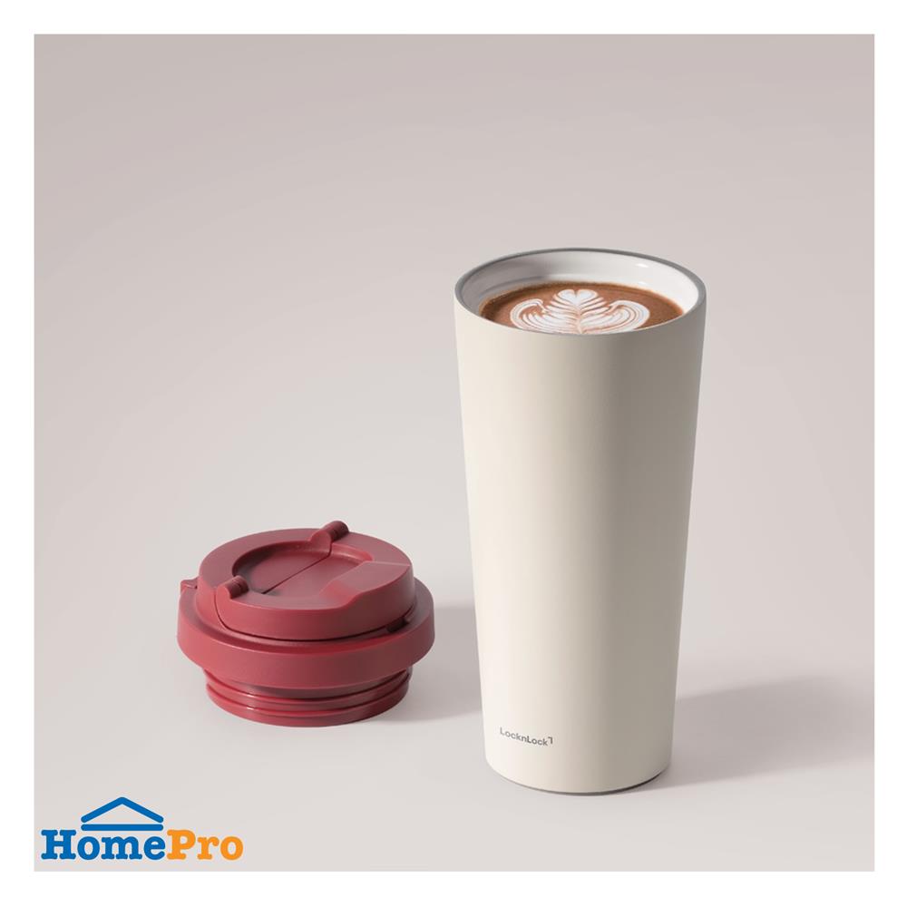 กระติกสุญญากาศ LOCKNLOCK ENERGETIC 550 มล. สีครีม/แดง