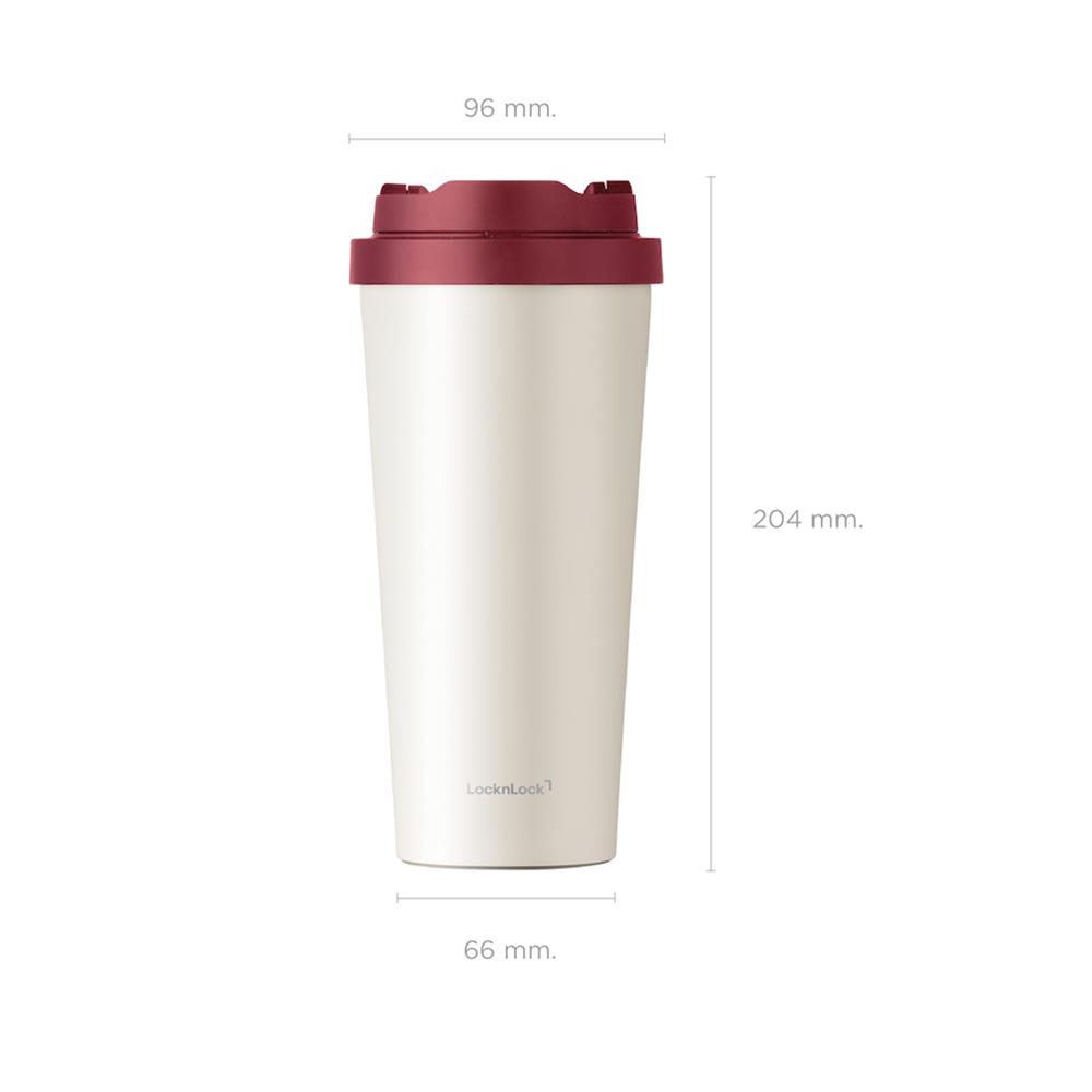 กระติกสุญญากาศ LOCKNLOCK ENERGETIC 550 มล. สีครีม/แดง