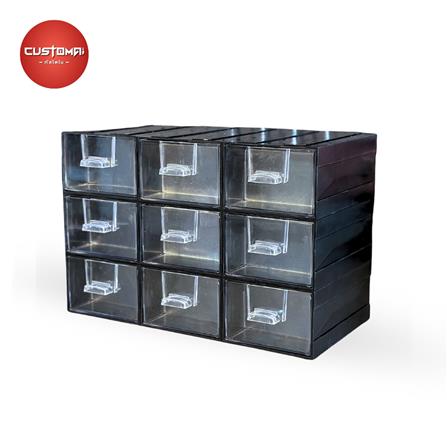 กล่องเก็บอุปกรณ์ CUSTOMAI 9 ช่อง สีดำ