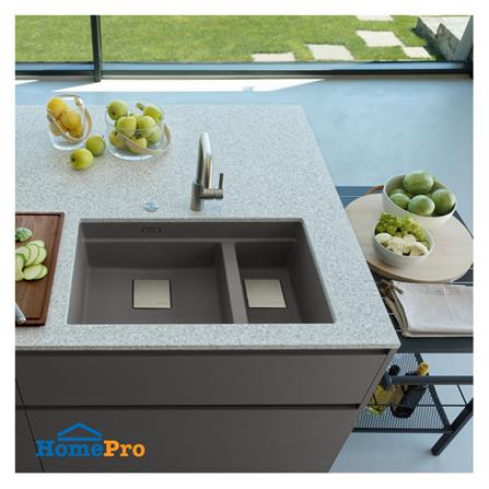ซิงค์ฝัง 2 หลุม FRANKE KNG 120 STONE GREY 76 ซม. สีเทา_2
