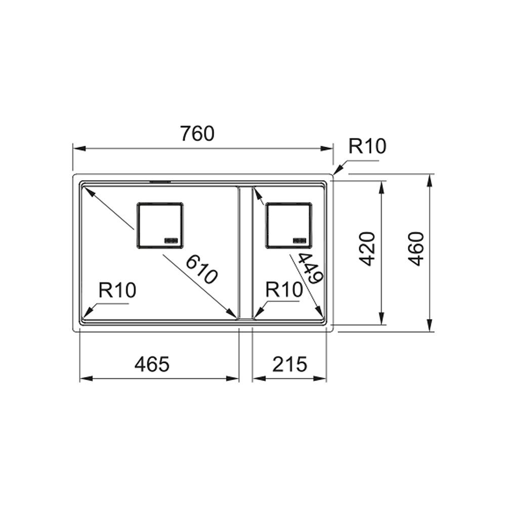 ซิงค์ฝัง 2 หลุม FRANKE KNG 120 OYSTER 76 ซม. สีน้ำตาล