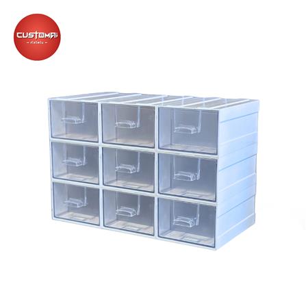 กล่องเก็บอุปกรณ์ CUSTOMAI 9 ช่อง สีขาว