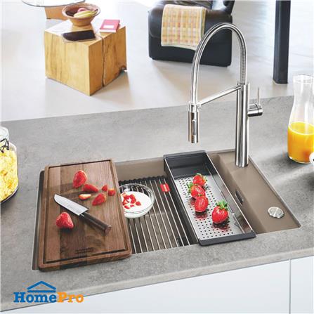 ซิงค์ฝัง 1 หลุม FRANKE KNG 110-62 OYSTER 76 ซม. สีน้ำตาล_1