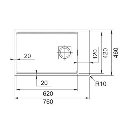 ซิงค์ฝัง 1 หลุม FRANKE KNG 110-62 MATT BLACK 76 ซม. สีดำ_4