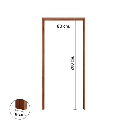 วงกบประตูไม้เต็ง VK SL0124 80x200 ซม. สีธรรมชาติ_3