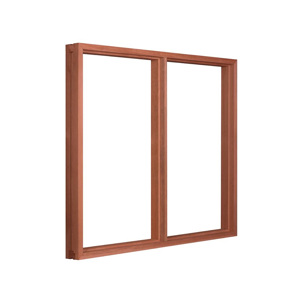 วงกบหน้าต่างไม้เบญจพรรณ 2 ช่อง VK 120x110 ซม. สีธรรมชาติ