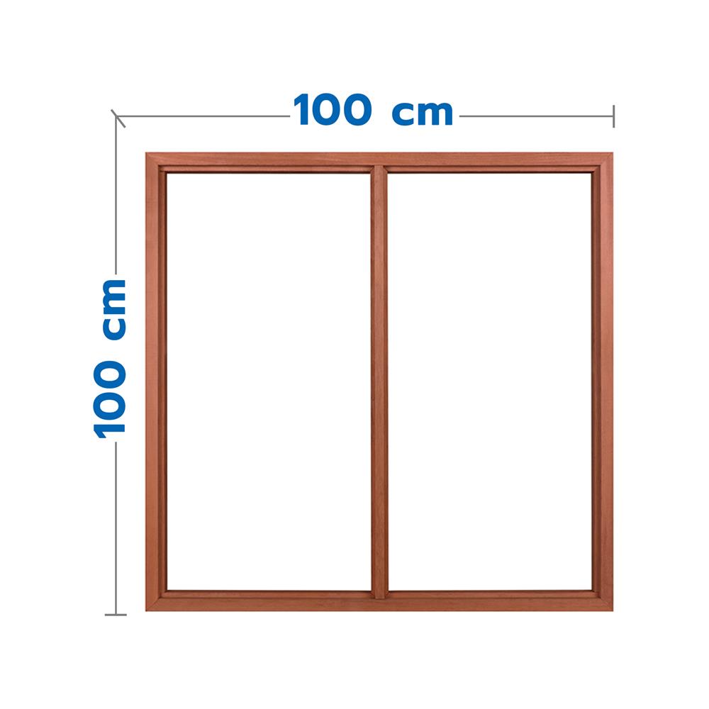 วงกบหน้าต่างไม้เบญจพรรณ 2 ช่อง VK 100x100 ซม. สีธรรมชาติ