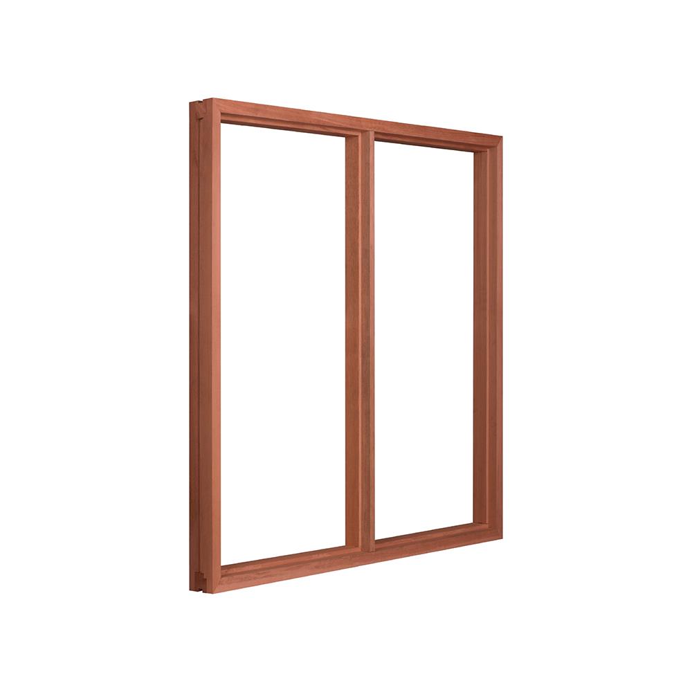 วงกบหน้าต่างไม้เบญจพรรณ 2 ช่อง VK 100x100 ซม. สีธรรมชาติ