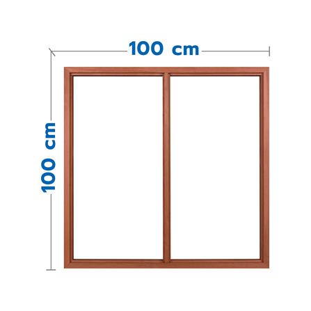 วงกบหน้าต่างไม้เบญจพรรณ 2 ช่อง VK 100x100 ซม. สีธรรมชาติ_0