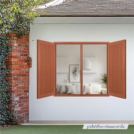 วงกบหน้าต่างไม้เบญจพรรณ 2 ช่อง VK 100x100 ซม. สีธรรมชาติ_3