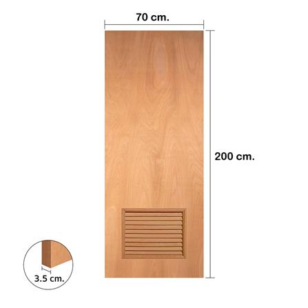 ประตูไม้อัดยางพร้อมเกล็ด ไม่เจาะลูกบิด VK 778 70x200 ซม. สีธรรมชาติ_3
