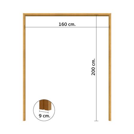 วงกบประตูไม้กาเปอร์บานคู่ VK SL0724 160x200 ซม. สีธรรมชาติ_4