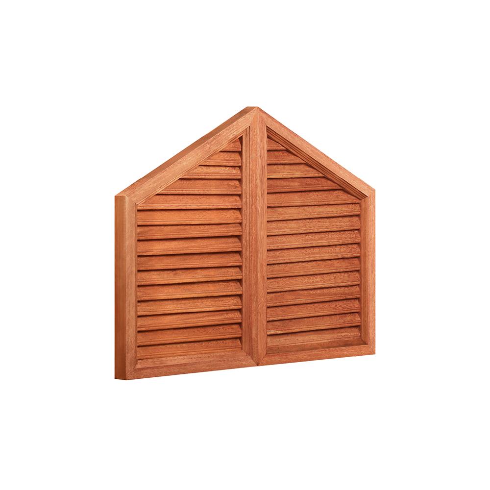 เกล็ดจั่วไม้ระบายอากาศบานคู่ VK 80x60 ซม. สีธรรมชาติ