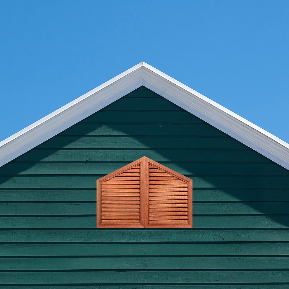 เกล็ดจั่วไม้ระบายอากาศบานคู่ VK 80x60 ซม. สีธรรมชาติ