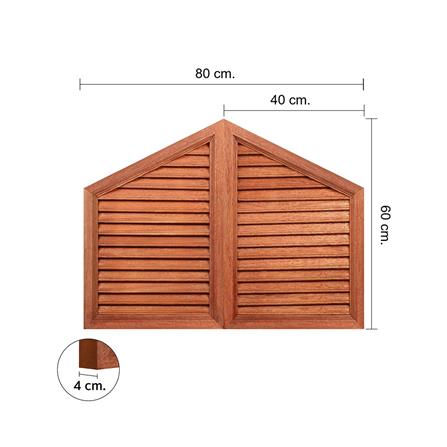 เกล็ดจั่วไม้ระบายอากาศบานคู่ VK 80x60 ซม. สีธรรมชาติ_3