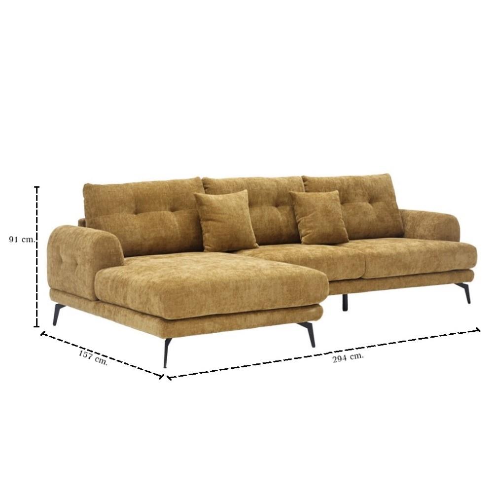 โซฟาเข้ามุมซ้าย SB FURNITURE CHALMA 19243067 สีน้ำตาลอ่อน