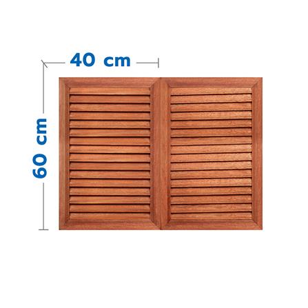 เกล็ดจั่วไม้ระบายอากาศแนวตั้ง (บานคู่) VK 80x60 ซม. สีธรรมชาติ_0