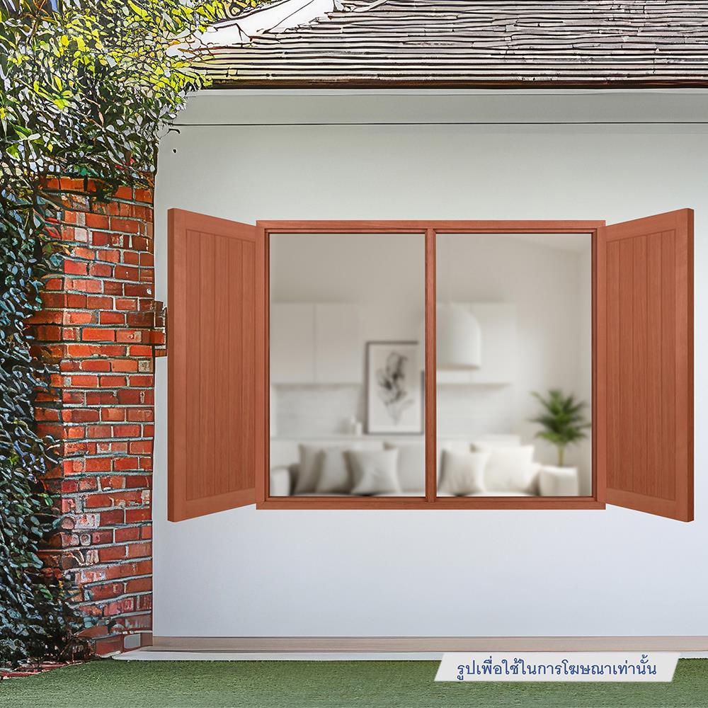 วงกบหน้าต่างไม้เบญจพรรณ 2 ช่อง VK 120x100 ซม. สีธรรมชาติ