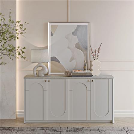 ตู้เตี้ย SB FURNITURE CLOUDIA 19243101 160 ซม. สีเทาอ่อน_4