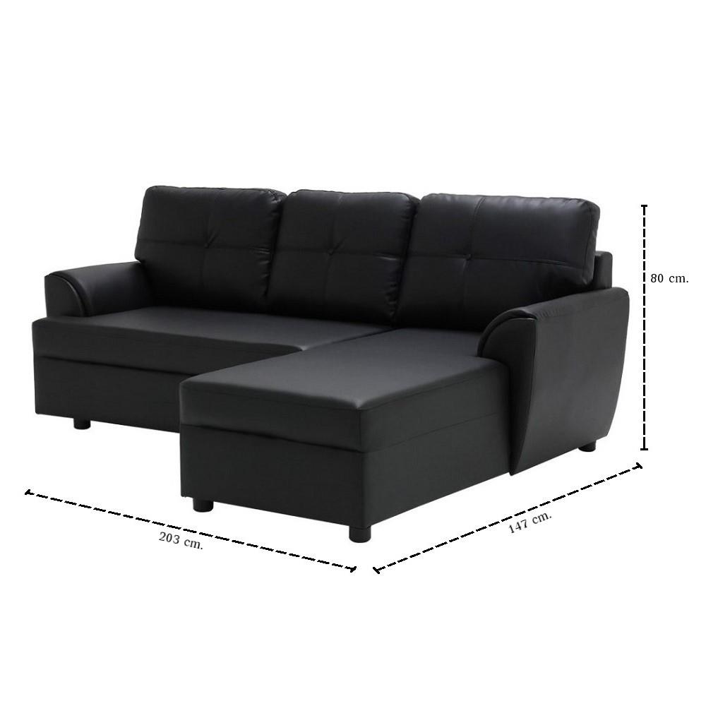 โซฟาเข้ามุมขวา KONCEPT RIOWA 19229209 สีดำ