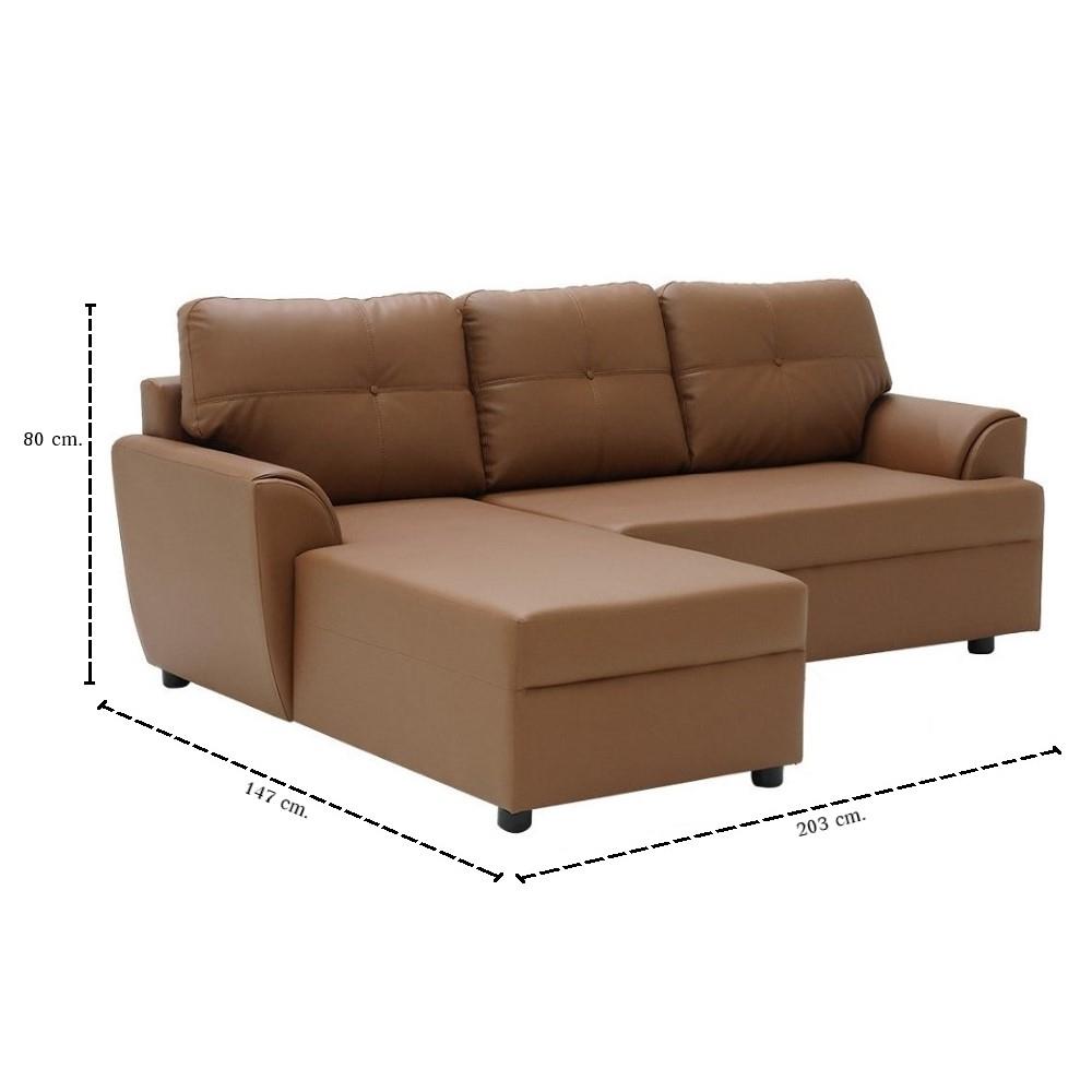 โซฟาเข้ามุมซ้าย KONCEPT RIOWA 19229208 สีน้ำตาลอ่อน