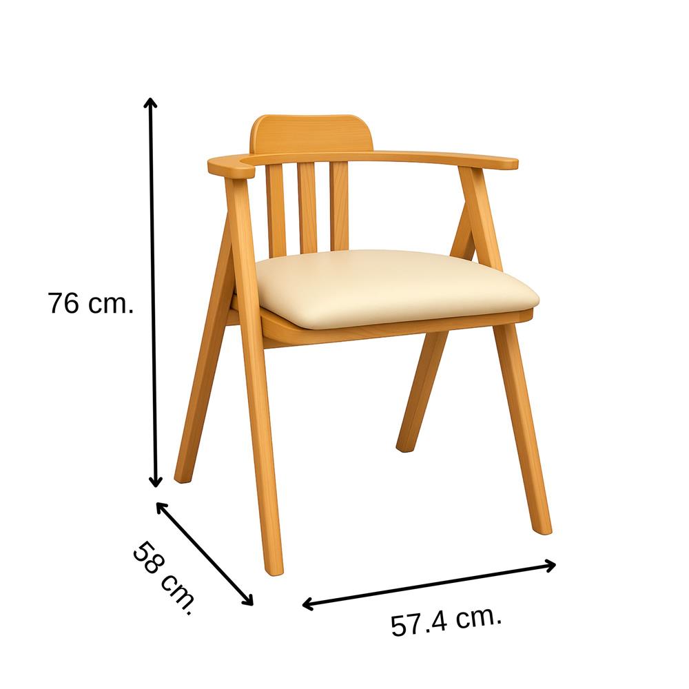เก้าอี้ทานข้าว FURDINI HAVEN สีเนเชอรัล/ครีม