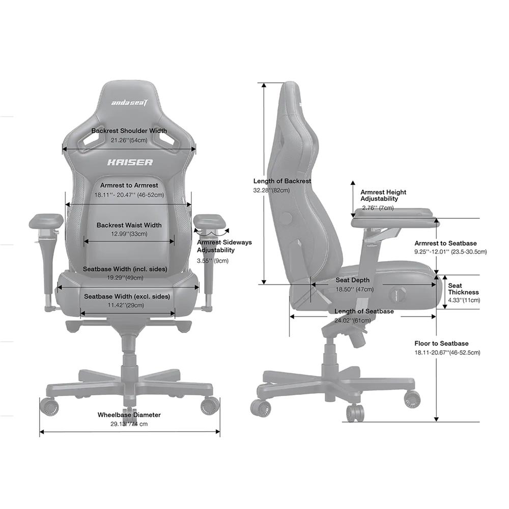เก้าอี้เกมมิ่ง ANDA SEAT KAISER 4 6D L PVC สีแดง